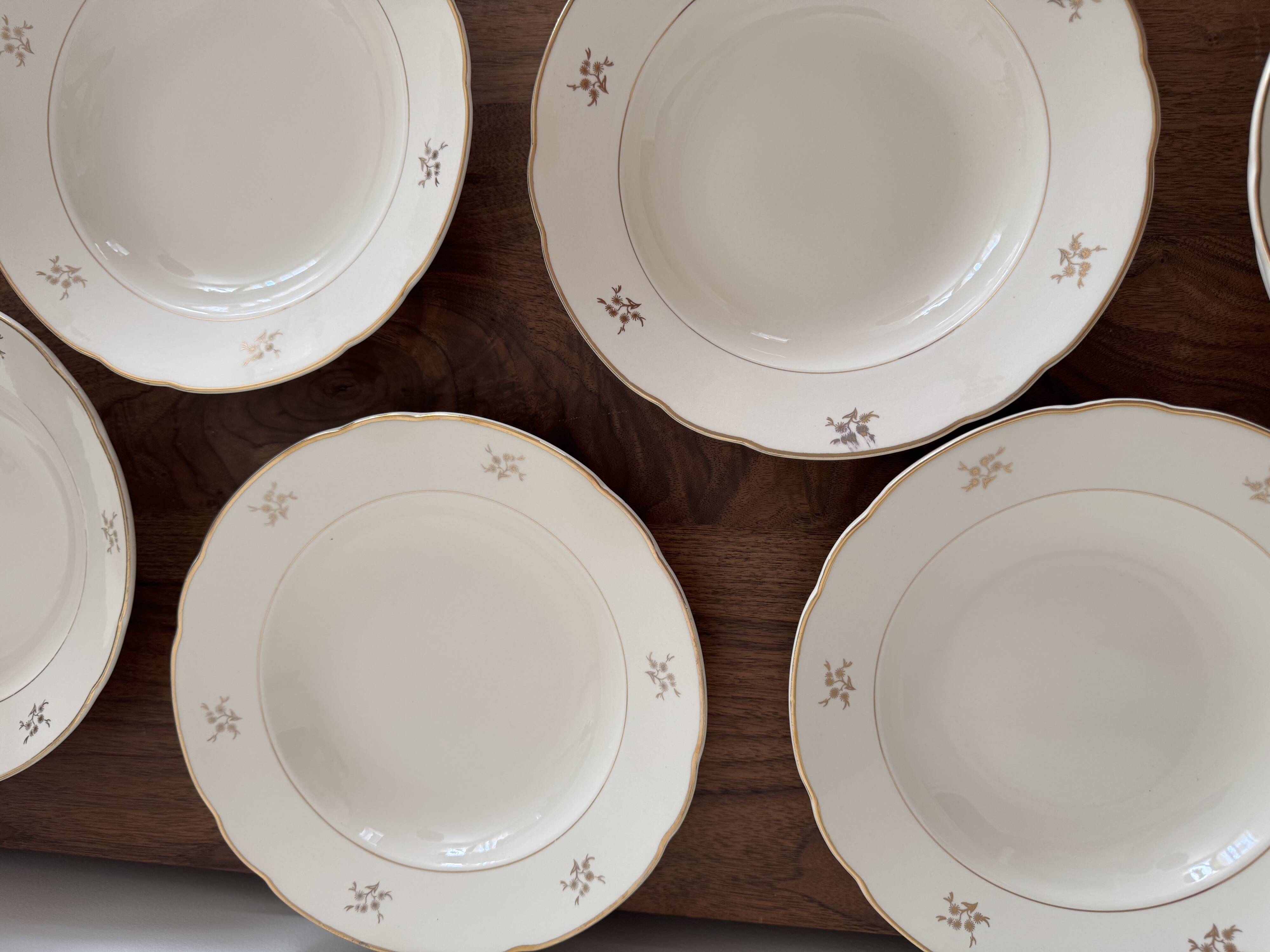 Set of 7 antique deep plates Villeroy & Boch – Mettlach