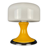 Mid-century Italian yellow table lamp from the 1970s.