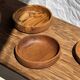 Bowl, cut or presentation plate in monoxyle teak D21 H5