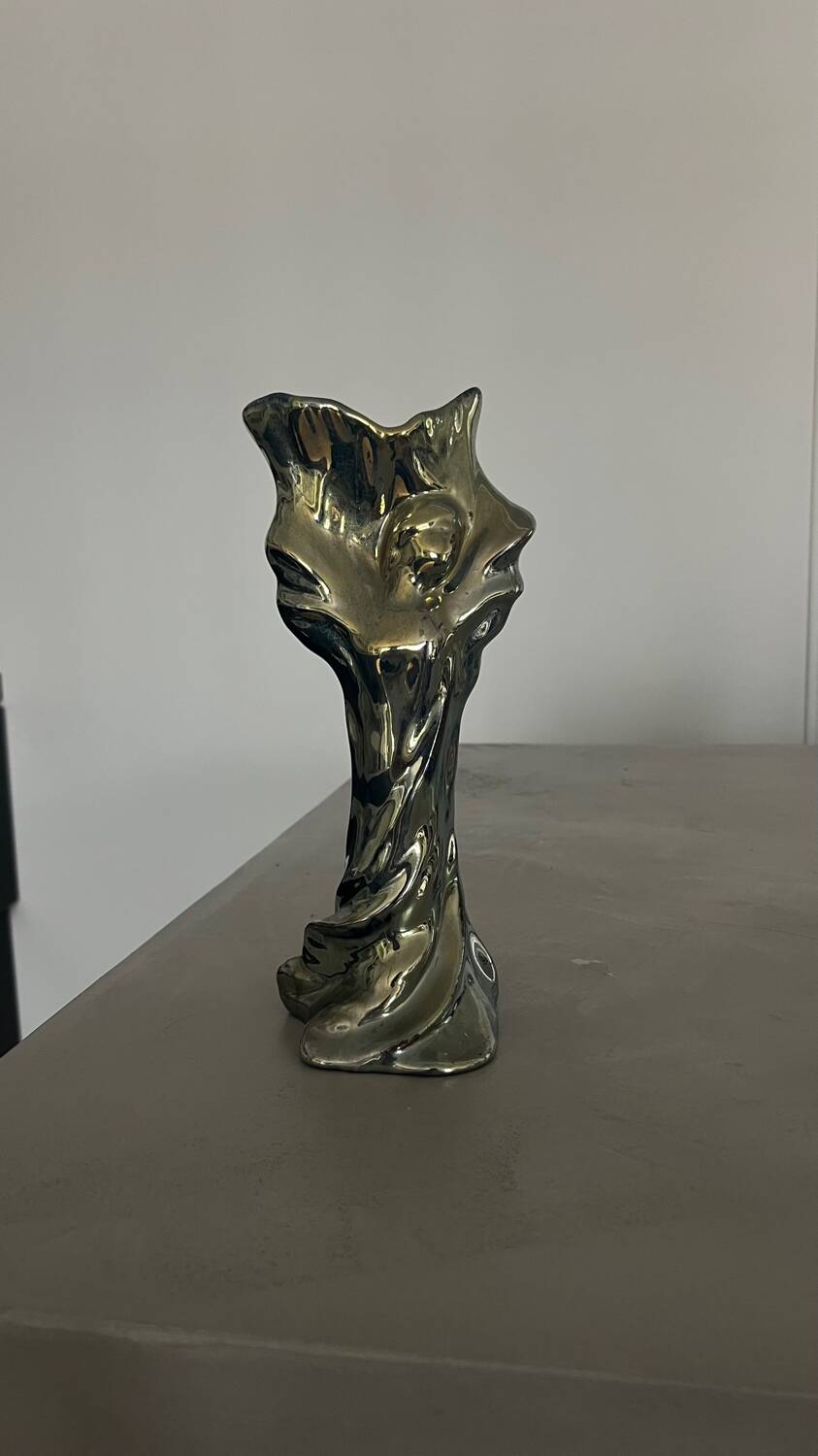 Vase en céramique églomisé
