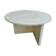 Side table, round travertine sofa end