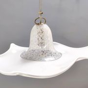 White Murano Glass Pendant Marked La Murrina, Italy, 1980s