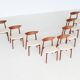 Harry Ostergaard set of eight dining chairs teak Randers 1960