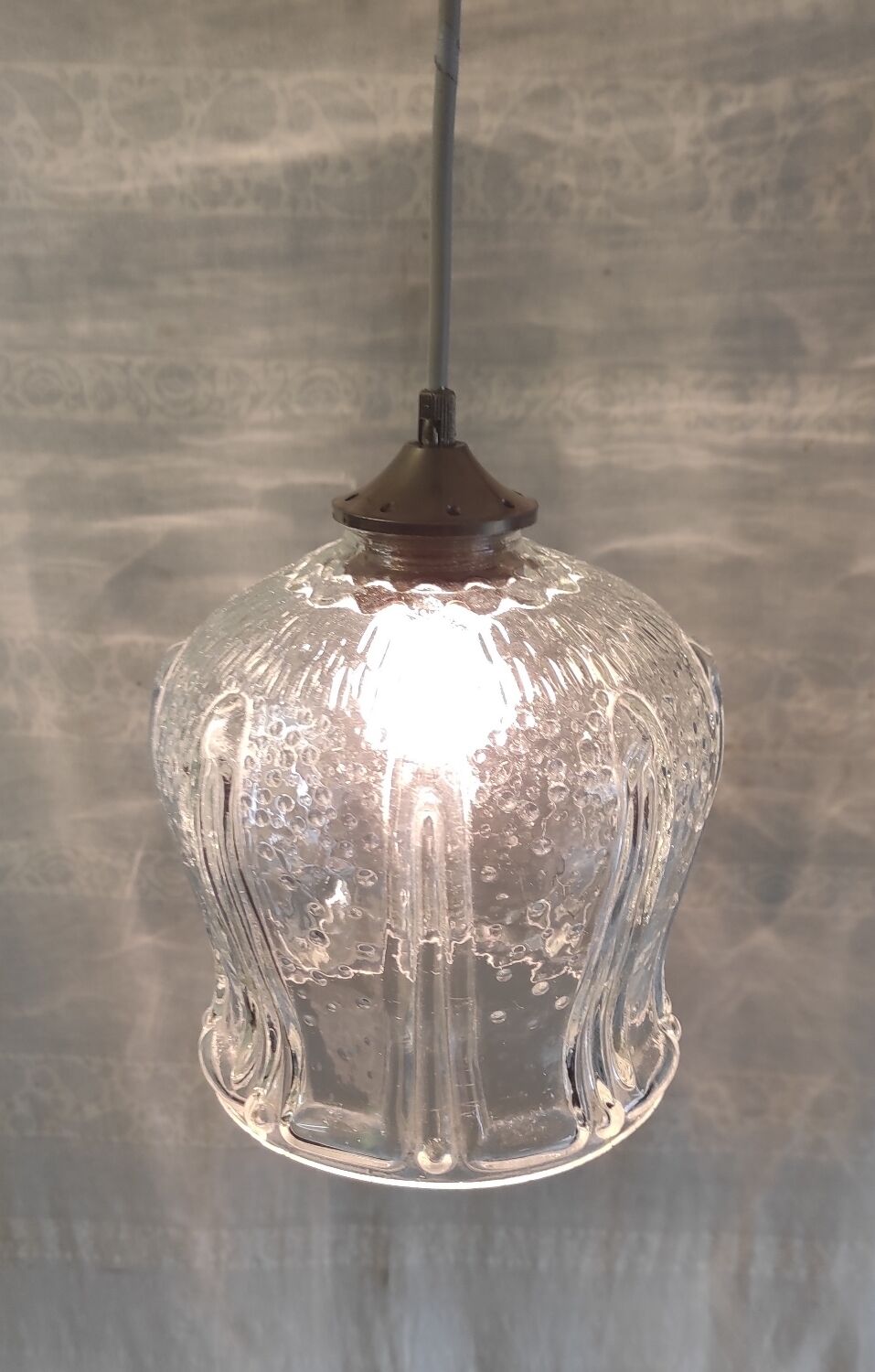 Art Deco portable lamp in glass - mid 20th century