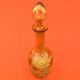 1900s Liqueur Decanter Blown and Enameled Amber Glass