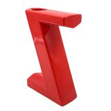 Space age red Z letter ceramic solifleur vase, Marcel Radureau France 1970