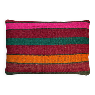 Vintage turkish kilim cushion cover, 30 x 50 cm