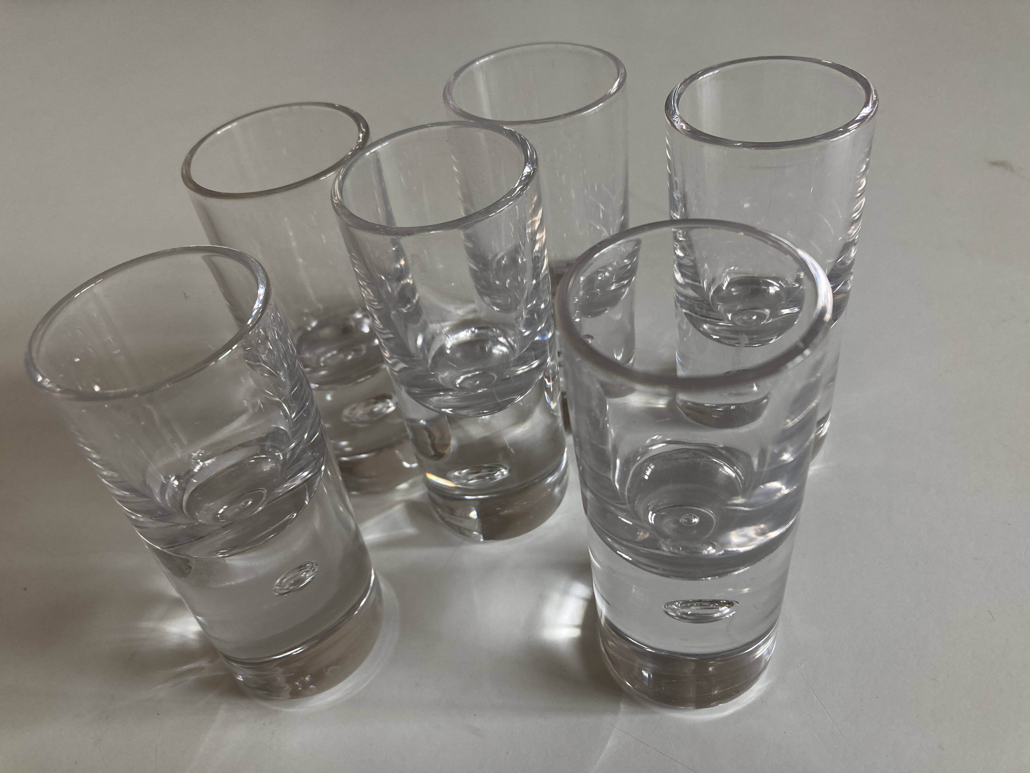 Set of 6 Scandinavian bubble foot vodka shots 1970