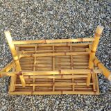 Vintage Banbou coffee table and folding stools