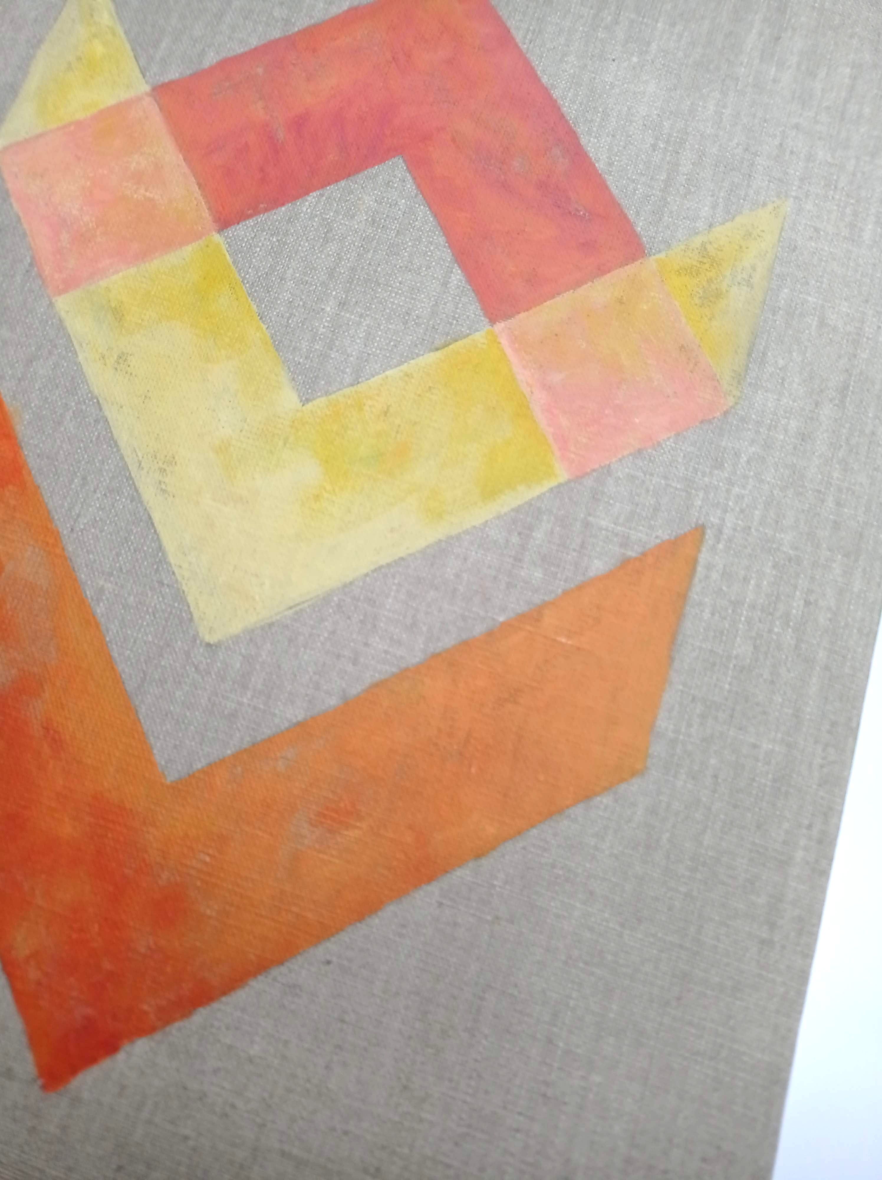 Geometric linen canvas paint