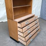 Vtg Mid Century Esavian ESA School Drawers Chest Bookcase Shelving James Leonard