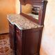 Buffet Art déco en bois, miroir et marbre