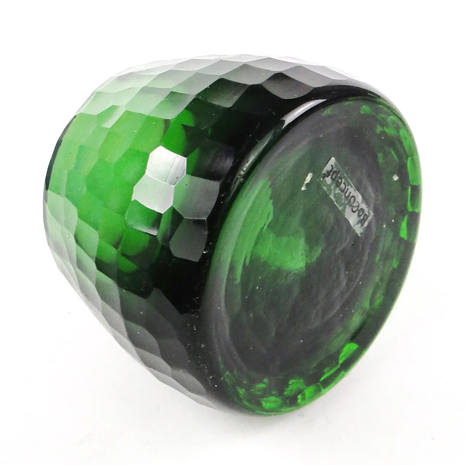 Mid-century modern vase, green glass, Poland, 1980s