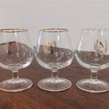 Set of 5 "Napoleon" cognac glasses