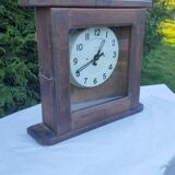 50s Japy workshop clock 8 days in sheet metal in its oak crate