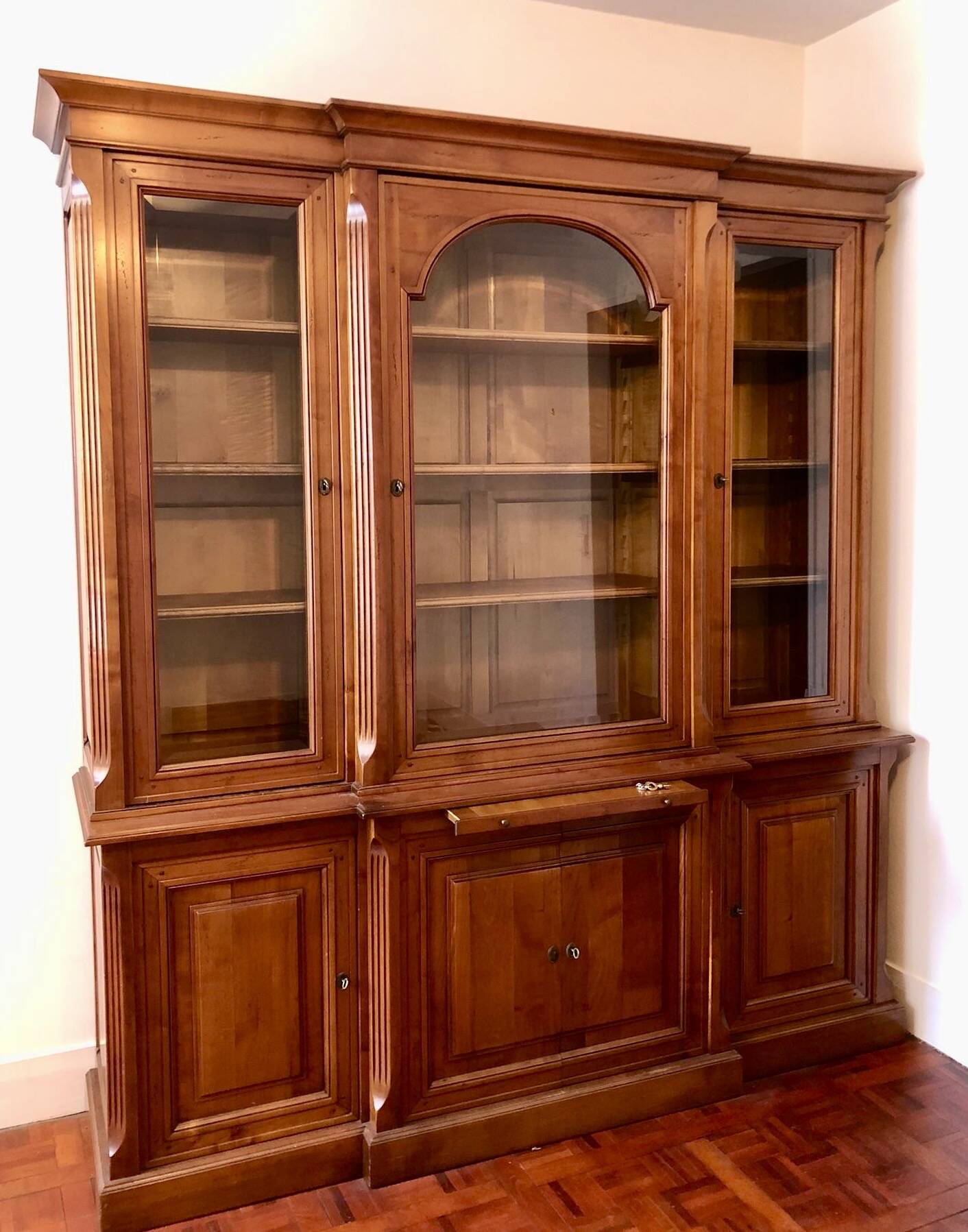 Directoire cherry wood bookcase