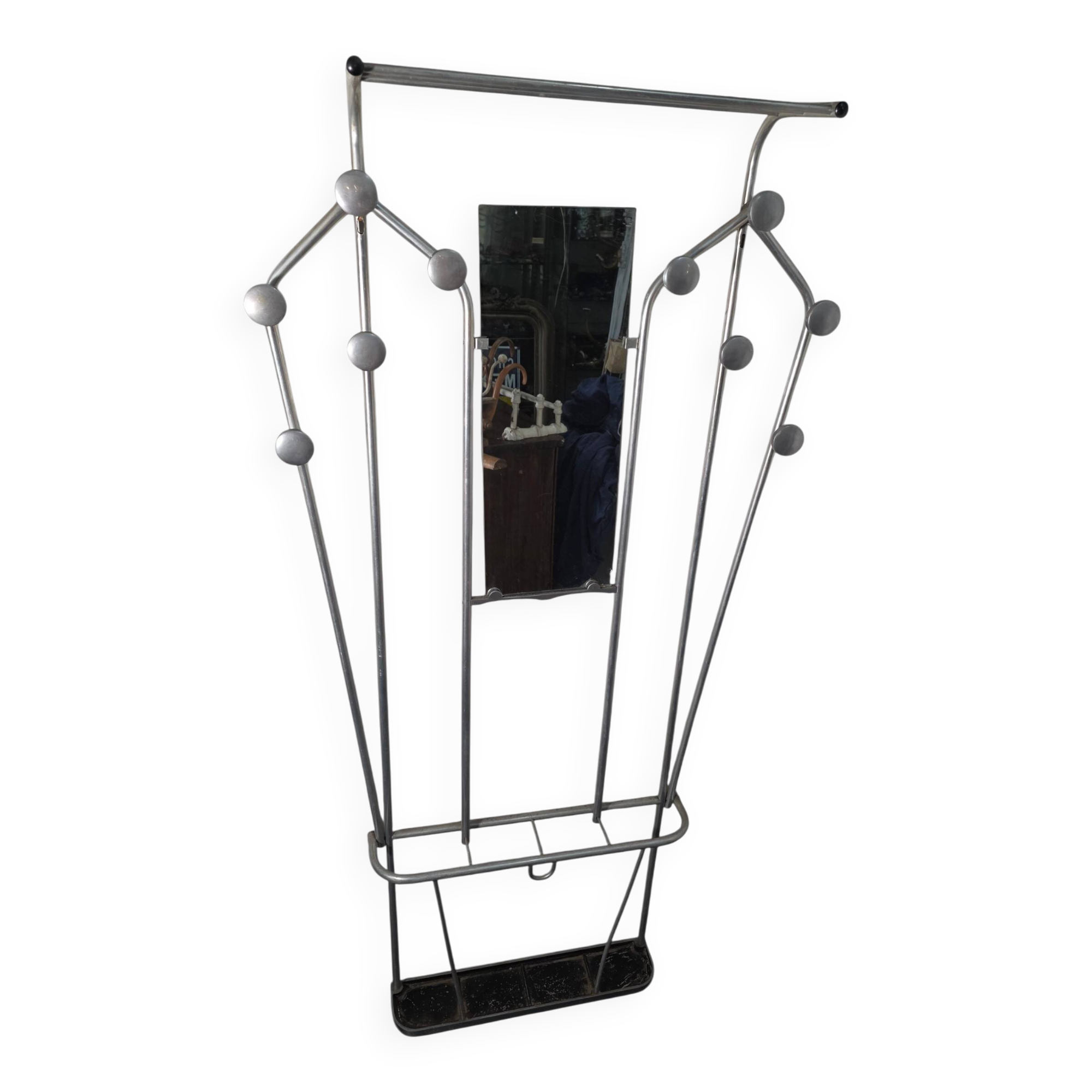 Aluminium coat rack from the 1950s.