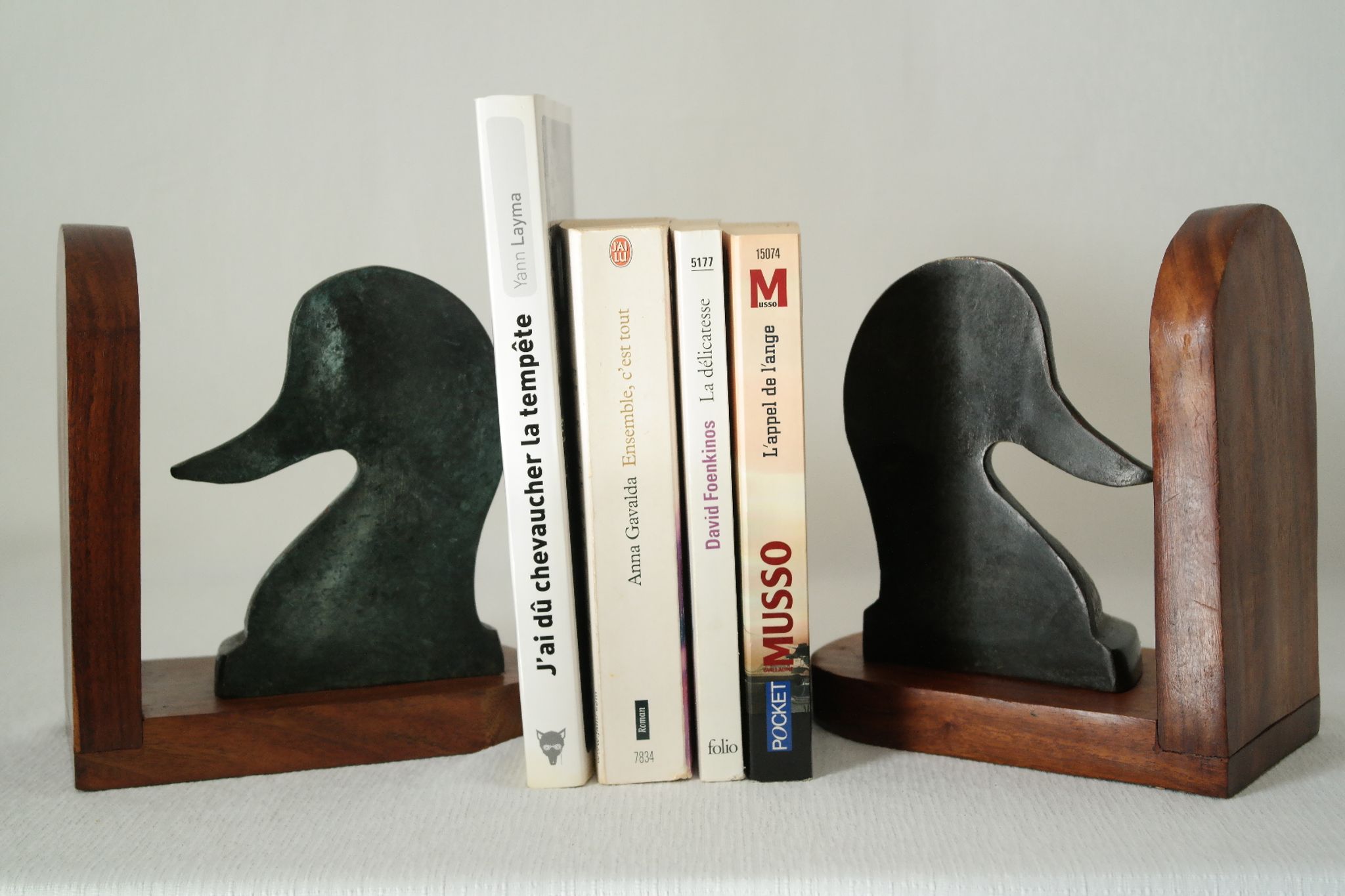 Pair of Greenhouse books vintage duck metal and mahogany
