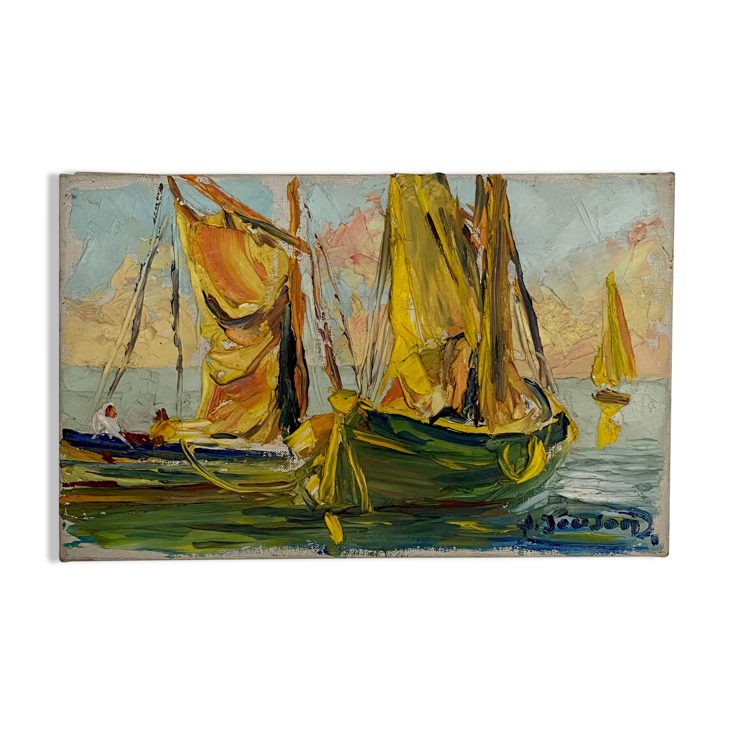Old painting, Marine signed, 70s/80s