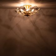 Gilded floral flush mount light attrib to banci firenze