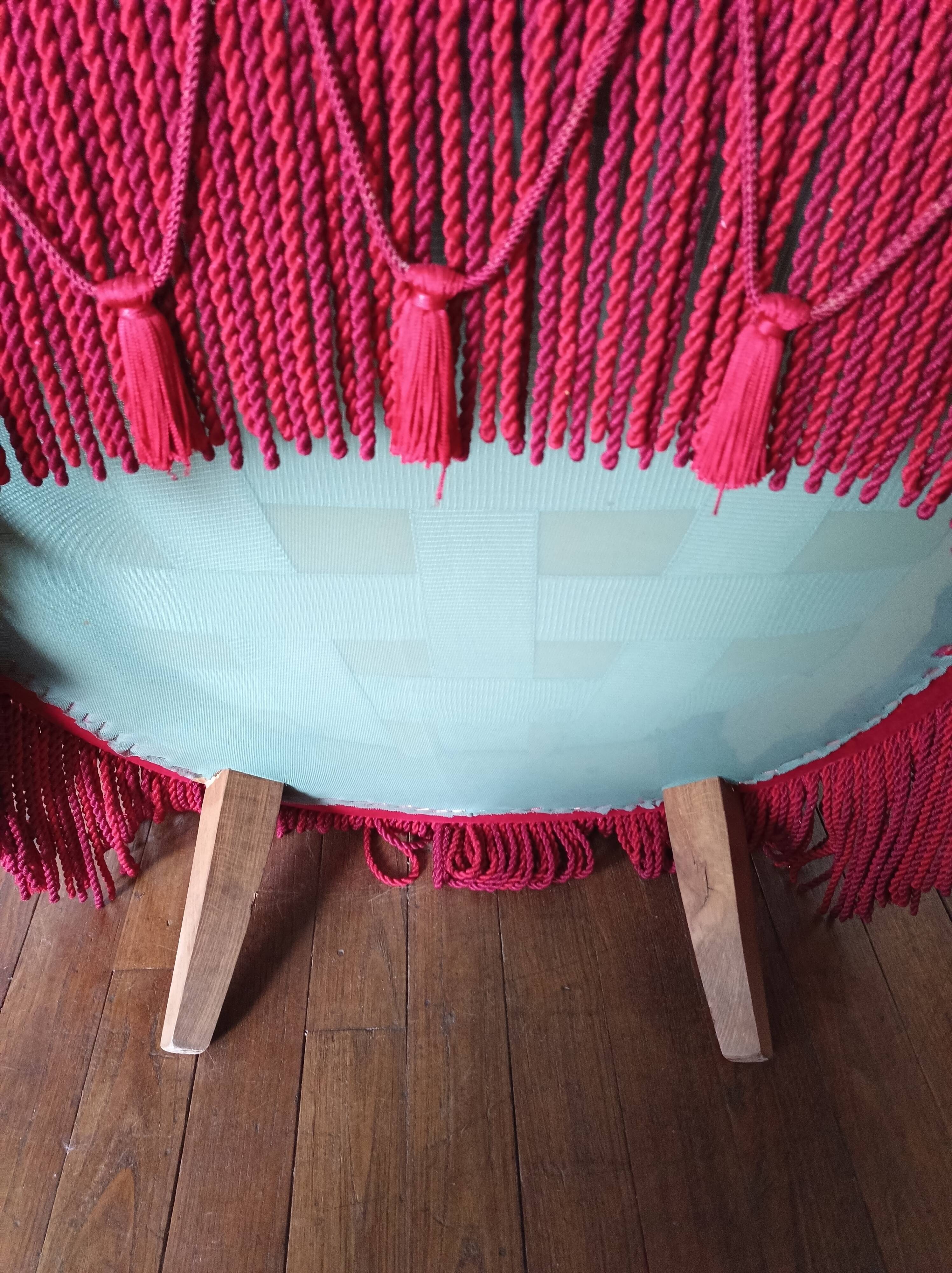 Lot de 2 fauteuils crapauds en velours rouge