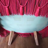 Lot de 2 fauteuils crapauds en velours rouge