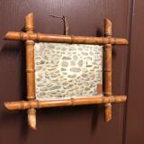 Miroir ancien en bambou 44x38