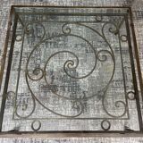 Coffee table wrought iron and glass