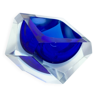 Sommerso glass diamond ashtray by flavio poli – murano, 1950sommerso glass diamond ashtray by flavio poli – murano, 1950