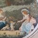 Antique print, country scene, entitled "the twins", engraved by G.Schlumberger (1807-1862)