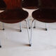 5 chaises style fourmi en contreplaqué moulé et métal chromé, esprit s