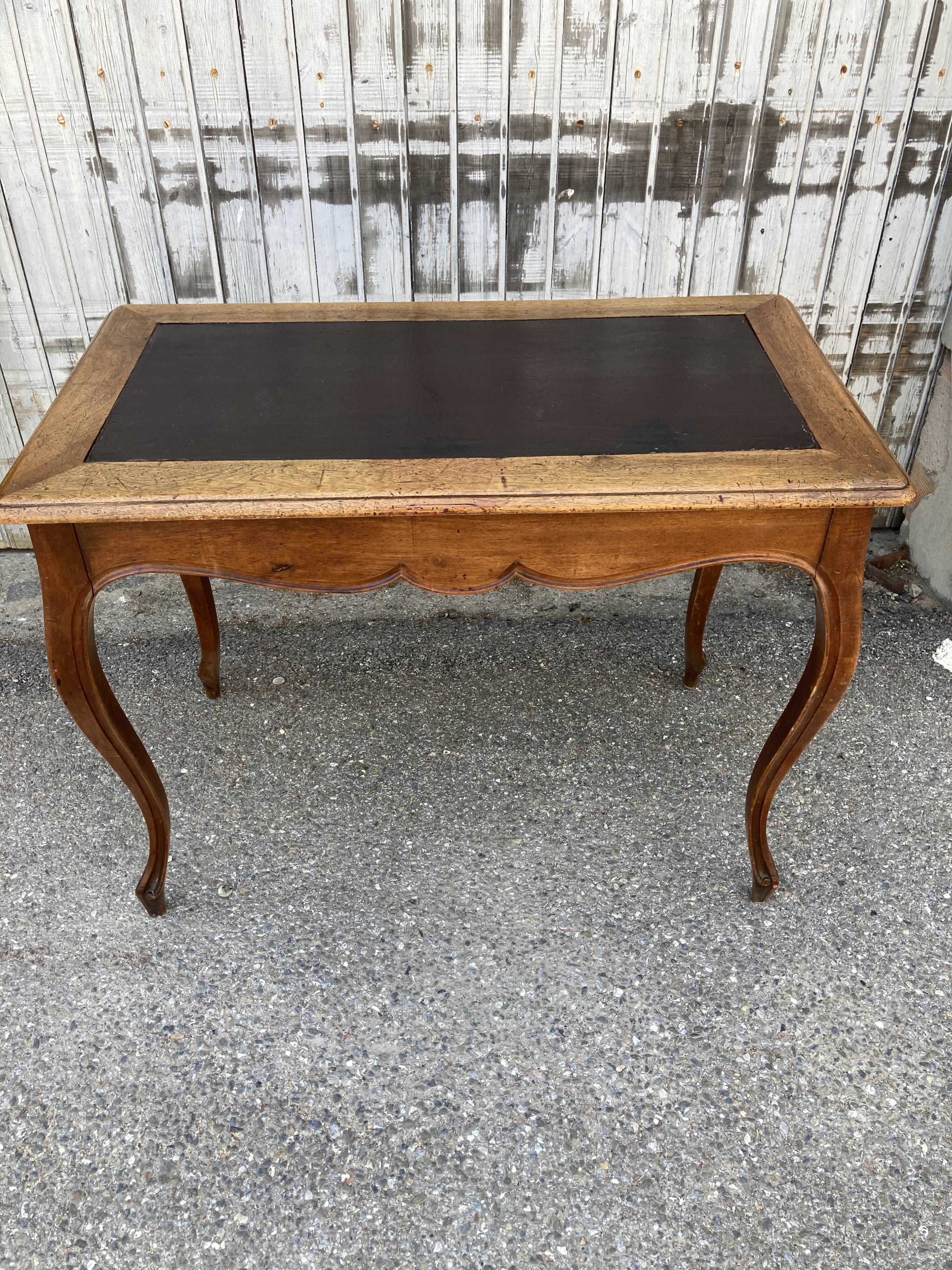 Louis XV style table, leather top