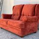 Coral velvet toad sofa