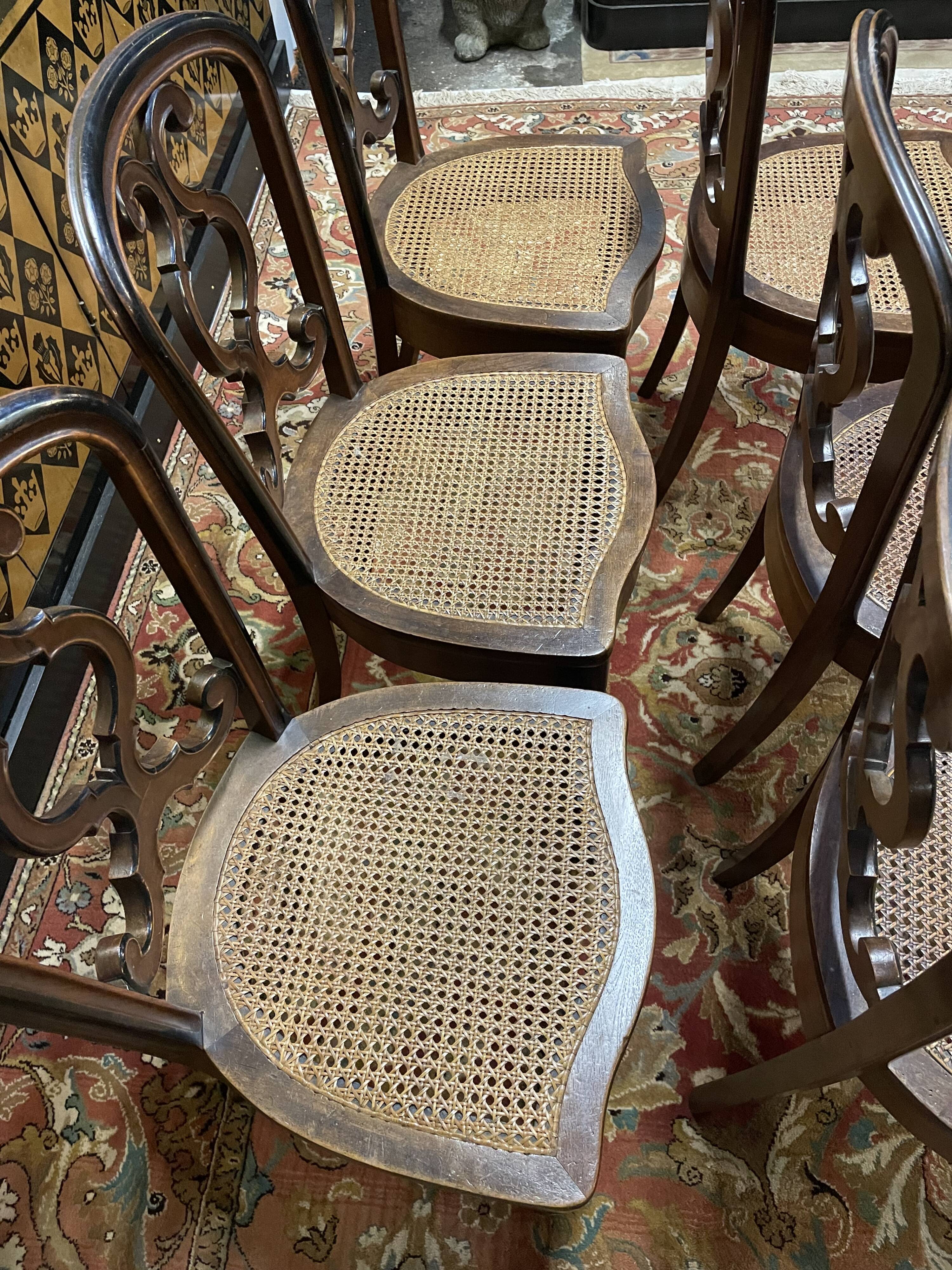 Suite of 6 Napoleon III cane chairs - Louis Philippe
