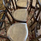 Suite de 6 chaises cannées Napoléon III - Louis Philippe