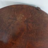 Round table Art Deco mahogany veneer on a tulip-shaped base