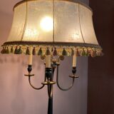 Vintage floor lamp in black and gold metal with lampshades