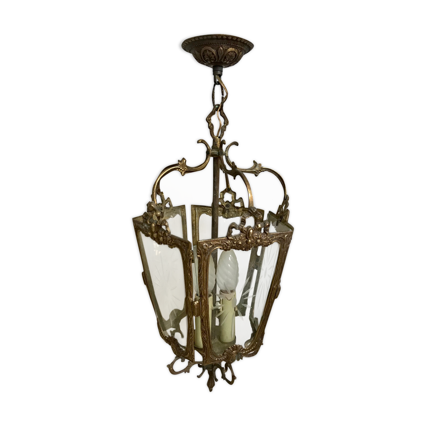 Golden bronze vestibule lantern