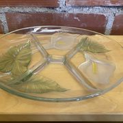 Ancient mendiant plate luminarc design arum lily moulded glass floral decor