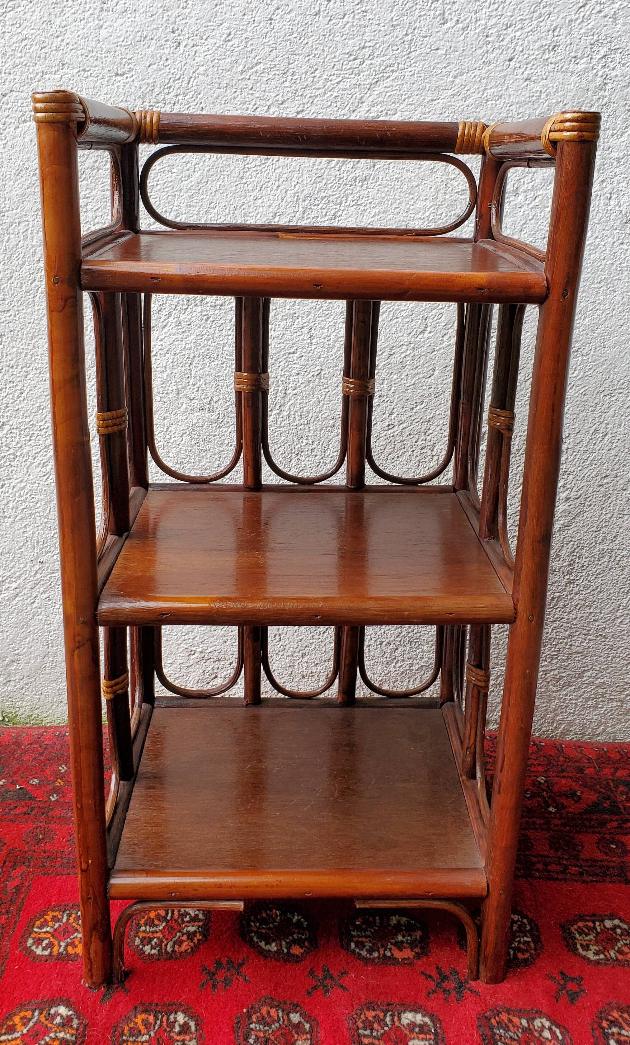 Rattan and wood shelf