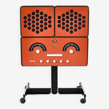 Radio stéréophonique orange RR-126 par F.lli Castiglioni pour Brionvega, 1960s