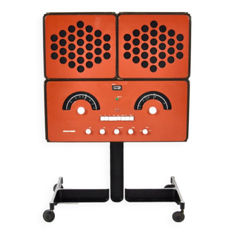 Radio stéréophonique orange RR-126 par F.lli Castiglioni pour Brionvega, 1960s