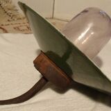 Ancient outdoor lamp collar of swan enamel and glass