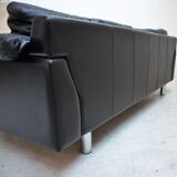 Scandinavian sofa in black leather