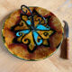 Ceramic cheese platter signed Yvon Roy