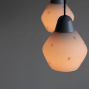 Italian brass enamelled grey chandelier with frosted glass pendants, circa 1960.