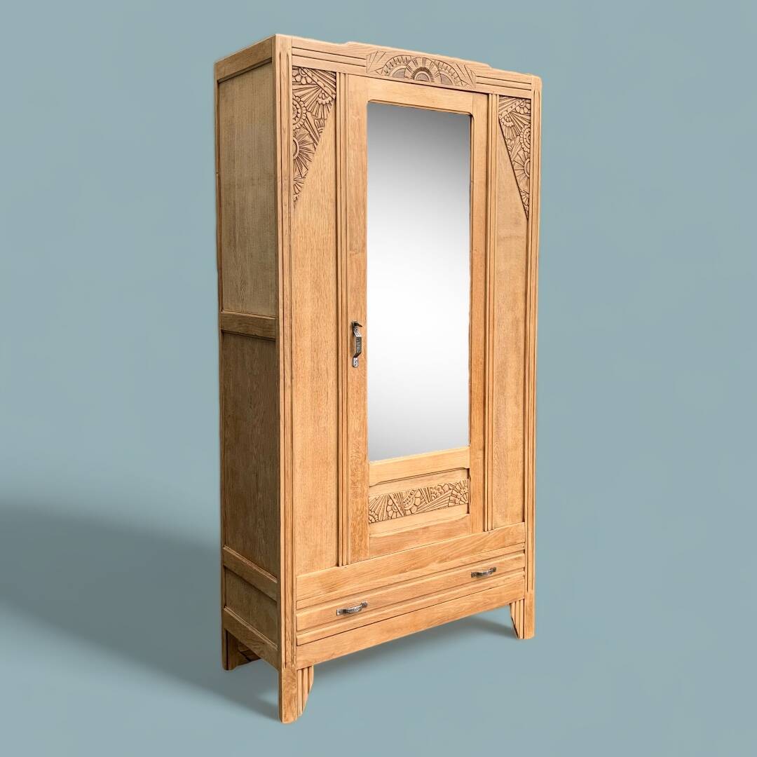 Parisian art deco cabinet in raw wood 1930