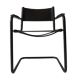 tubular armrest chair metal black matte & leather, Italy 1970