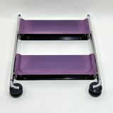 Desserte roulante table pliante bar stratifié couleur violine - textable platex