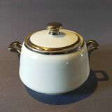 Sugar jar in white Frugier aluminite and chrome